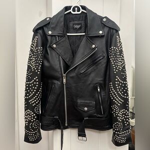 ASOS Reclaimed Vintage Black Real Leather Biker
Jacket Moto Stud ASOS H&M Zara M